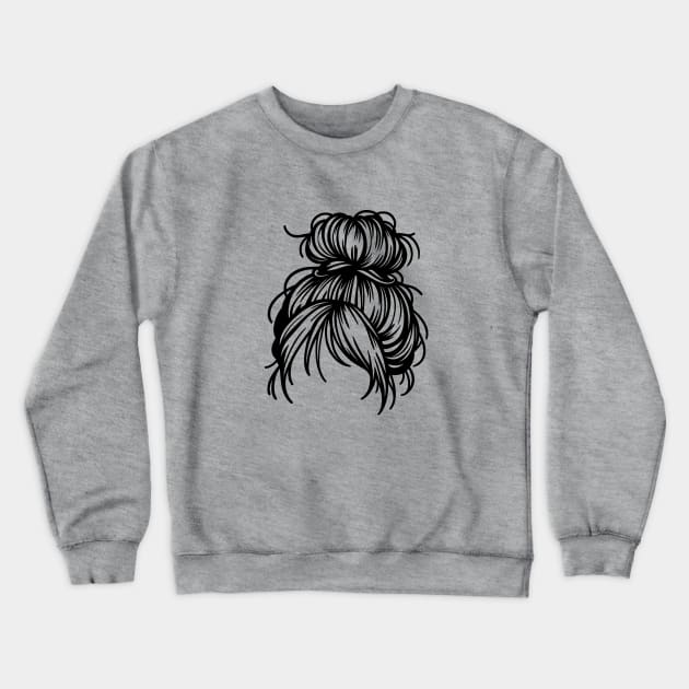 Messy Bun Hair Crewneck Sweatshirt by KayBee Gift Shop